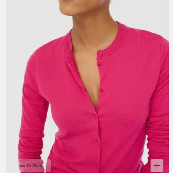 J. Crew Sweaters - J.Crew Merino Cardigan Sweater Wool SWEET FUSCIA M Medium hot pink